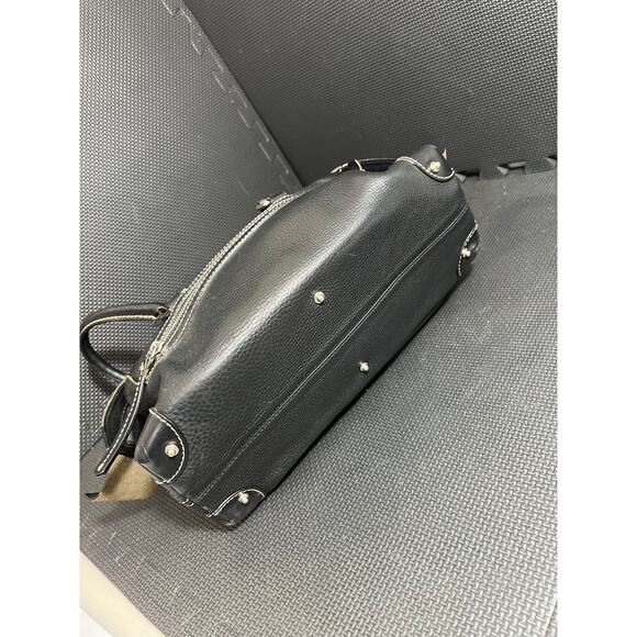 Dooney & Bourke Leather Satchel Double Handle 2 Front Pocket Black Purse Black - Picture 10 of 14